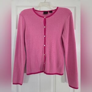 Tailor B. Moss Fuchsia/ Hot Pink Button-Up Cardigan Small